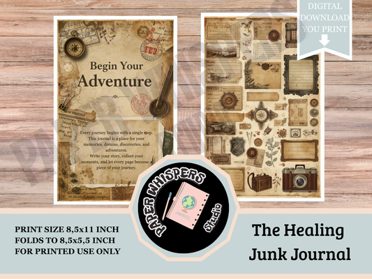 Whispers of Adventure :A Vintage Travel Junk Journal